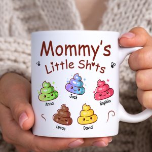 Personalized Funny Gifts For Mom/Dad Coffee Mug 05katn050225 Mommy's Little Sh*ts