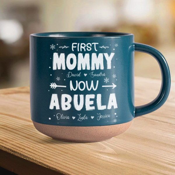 Personalized Gift First Mom Now Grandma Engraved Pottery Mug HO82 891921