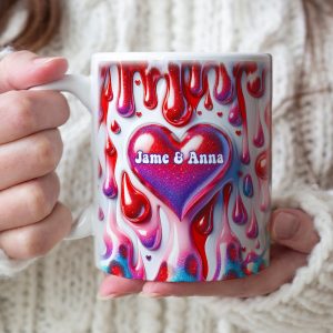 Personalized Gift For Couple Coffee Mug 3D Heart