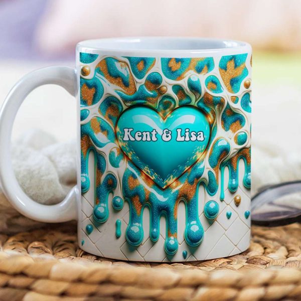 Personalized Gift For Couple Coffee Mug 3D Heart