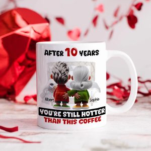 Personalized Gift For Couple White Mug Cartoon Characters Valentine 04OHLU181224