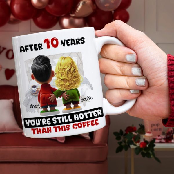 Personalized Gift For Couple White Mug Cartoon Characters Valentine 04OHLU181224