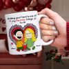 Personalized Gift For Couples Valentine White Mug Couple Holding Hand 01KALU261224DA