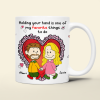 Personalized Gift For Couples Valentine White Mug Couple Holding Hand 01KALU261224DA