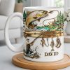 Personalized Gift For Fishing Enthusiasts With Fisherman And Lures - Personalized Custom Coffee Mug - FISH021_MG