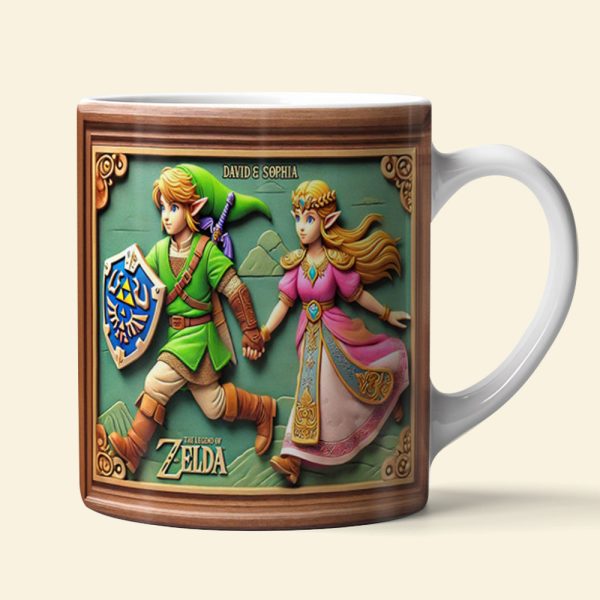 Personalized Gift For Game Loving Couple White Mug, Adventurer & His Princess 04QHDT231224