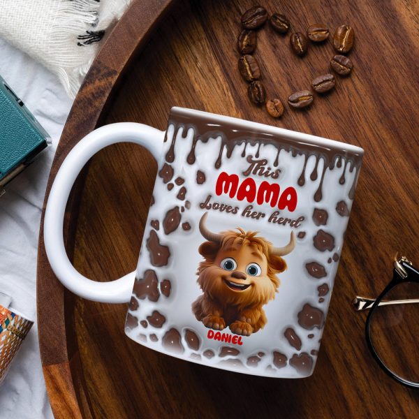 Personalized Gift For Highland Cow Mom Inflated Coffee Mug 04KALU200225