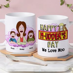 Personalized Gift For Mom Mug, Funny Cow Happy Mudder's Day 04qhti110325hg