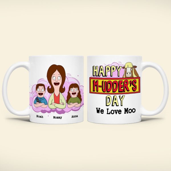 Personalized Gift For Mom Mug, Funny Cow Happy Mudder's Day 04qhti110325hg