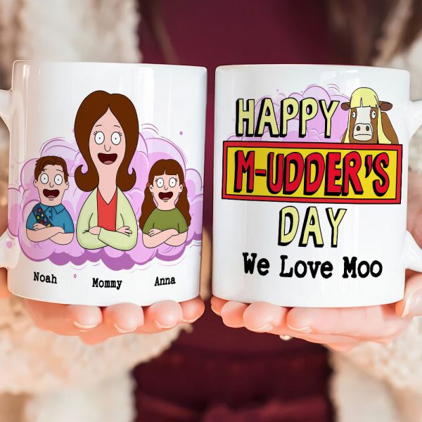 Personalized Gift For Mom Mug, Funny Cow Happy Mudder's Day 04qhti110325hg