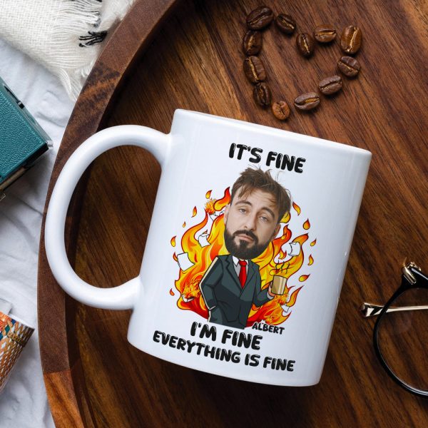 Personalized Gift For Office Workers White Mug Everything Is Fine 01TOLU030125