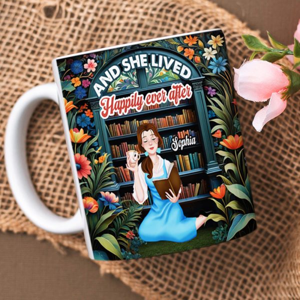 Personalized Gifts For Book Lovers Coffee Mug And She Lived Happily Ever After