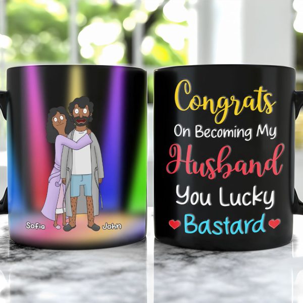 Personalized Gifts For Couple Coffee Mug Congrats On Becoming My Wife You Lucky 03OHMH060225HG
