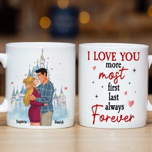 Personalized Gifts For Couple Coffee Mug I Love You More Most Always Forever