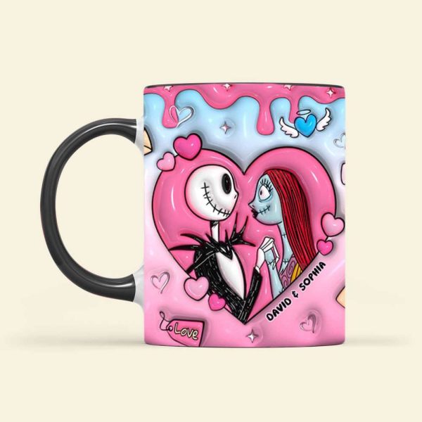 Personalized Gifts For Couples, Black Accent Mugs 01HUTI030824 Affectionate Couple