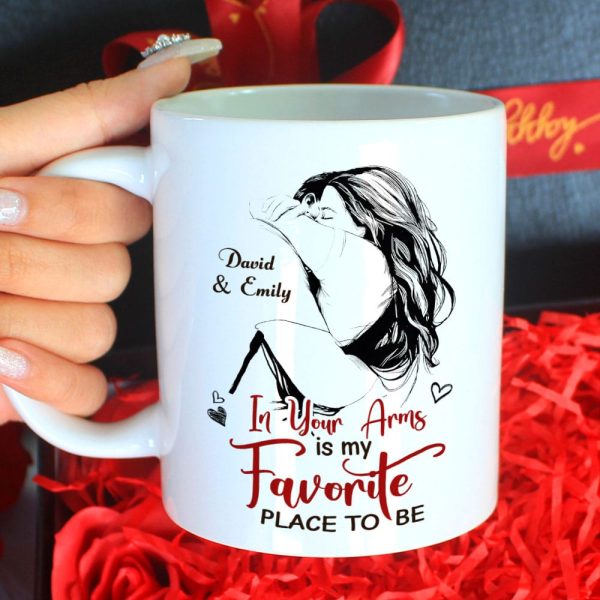 Personalized Gifts For Couples Coffee Mug In Your Arms is My Favorite Place To Be