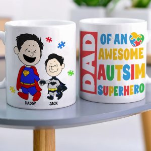 Personalized Gifts For Dad Coffee Mug 042totn200225pa Dad Of An Awesome Autism Superhero