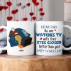 Personalized Gifts For Dad Coffee Mug Dear Dad, No One Watches TV With Their Eyes Closed Better Than You