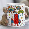 Personalized Gifts For Dad Coffee Mug Father's Day Super Dad And Kids 052ACQN200325PA
