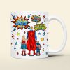 Personalized Gifts For Dad Coffee Mug Father's Day Super Dad And Kids 052ACQN200325PA