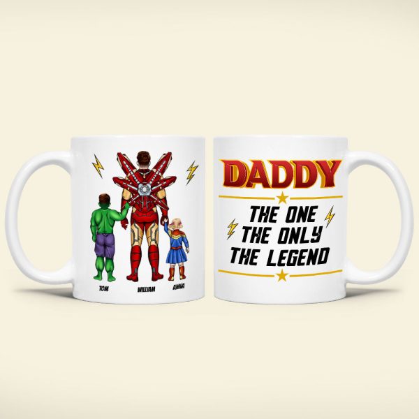 Personalized Gifts For Father Coffee Mug Daddy, The One, The Only, The Legend 06OHTI140324PA