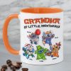 Personalized Gifts For Grandma Accent Mug, Horror Cartoon Character 04NAPU020824