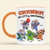 Personalized Gifts For Grandma Accent Mug, Horror Cartoon Character 04NAPU020824