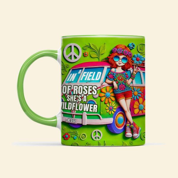 Personalized Gifts For Her Accent Mug, Hippie Style 02TGLU161224