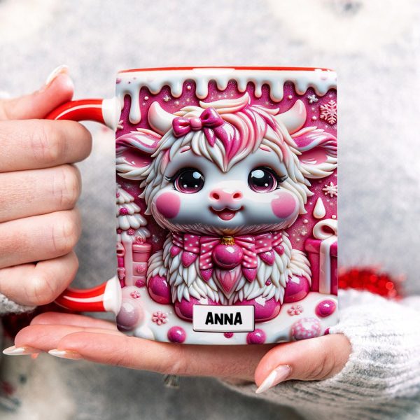 Personalized Gifts For Highland Cattle Lovers, Accent Mug 01HUTN190824 3D Christmas Highland Cattle