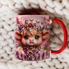 Personalized Gifts For Highland Cattle Lovers, Accent Mug 01HUTN190824 3D Christmas Highland Cattle