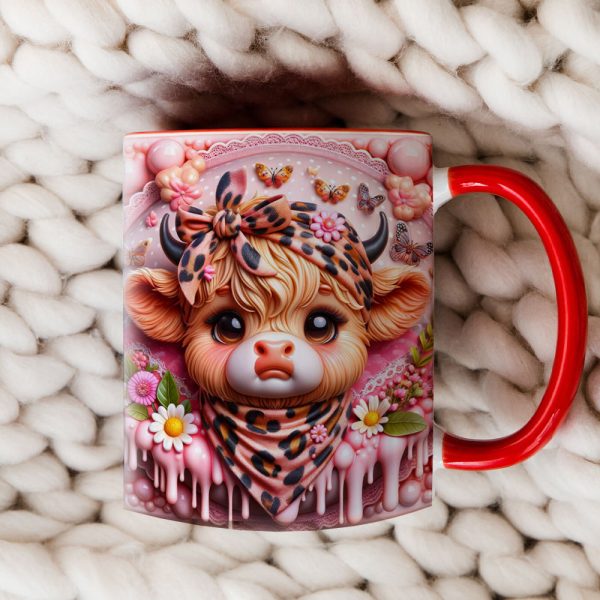 Personalized Gifts For Highland Cattle Lovers, Accent Mug 01HUTN190824 3D Christmas Highland Cattle