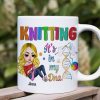 Personalized Gifts for Knitters, Knitting in my DNA White Mug 04TOTN070824