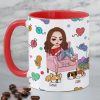 Personalized Gifts For Knitting Lover Accent Mug Women Sitting Knitting With Dog 04XQPU010824HH