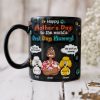Personalized Gifts For Mom Black Coffee Mug - Dog Mom & Her Furry Babies 03KALU060225PA