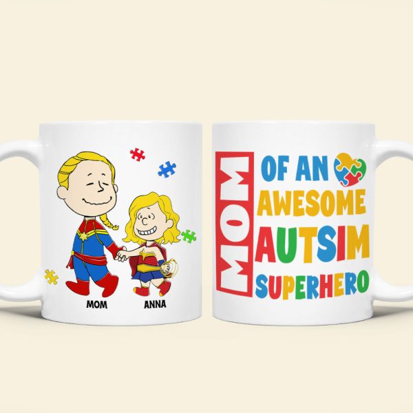 Personalized Gifts For Mom Coffee Mug 041totn200225pa Mom Of An Awesome Autism Superhero
