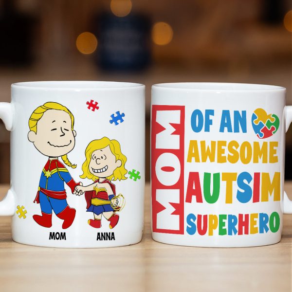 Personalized Gifts For Mom Coffee Mug 041totn200225pa Mom Of An Awesome Autism Superhero