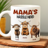 Personalized Gifts For Mom Coffee Mug, Funny Highland Cow Hassle Herd 01qhpu180125