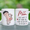 Personalized Gifts For Mom Coffee Mug Thank You From The Bottom Of My Heart Funny Mother's Day Gifts