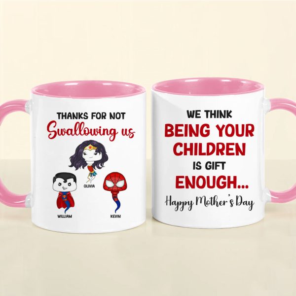 Personalized Gifts For Mom Coffee Mug Thanks For Not Swallowing Us 06NADT270324HA