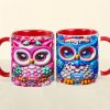 Personalized Gifts For Owl Lovers, Accent Mug 3D Christmas Owl 01HUMH190824