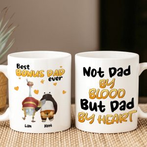 Personalized Gifts For Step Dad Coffee Mug Not Dad By Blood But Dad By Heart 01QHPU230124 Father's Day Gifts