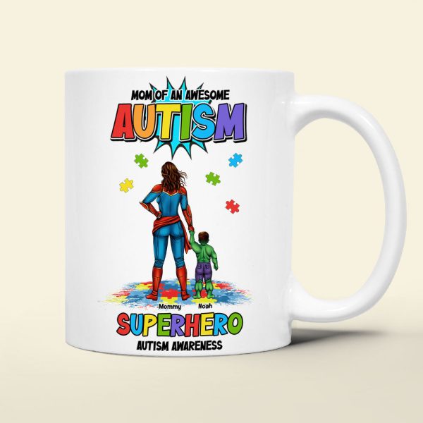 Personalized Gifts For Superhero Autism Mom Coffee Mug 02huti050325pa