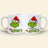 Personalized Green Character Couple Mug, Christmas Gift For Couples