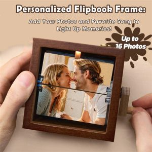 Personalized Hand Crank Photo Flip Box with Light