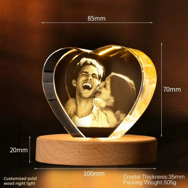 Personalized Heart Crystal Photo Keepsake