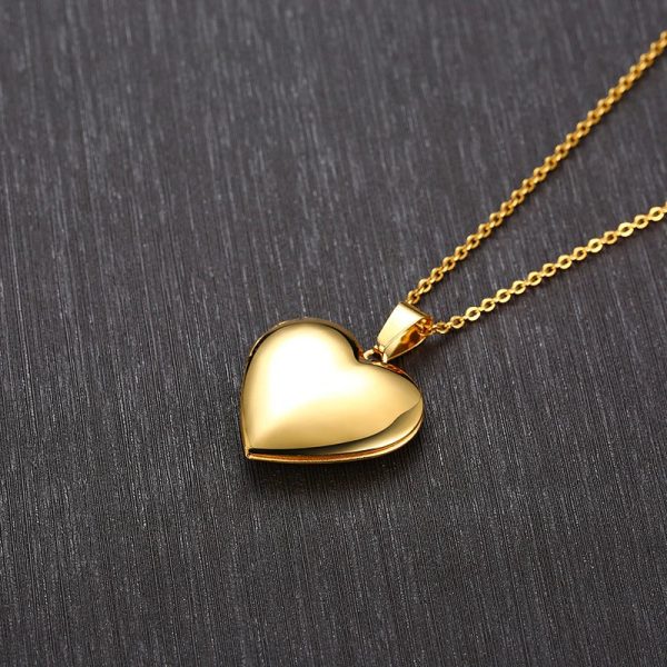 Personalized Heart Locket Necklace with Custom Photo and Name