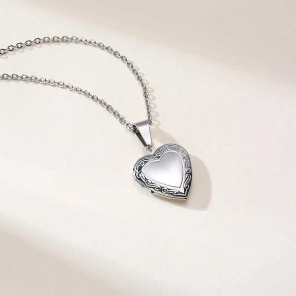 Personalized Heart Locket Necklace with Custom Photo and Name