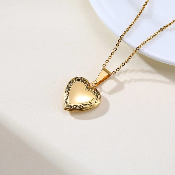 Personalized Heart Locket Necklace with Custom Photo and Name