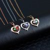 Personalized Heart Name and Birthstone Necklace