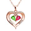 Personalized Heart Name and Birthstone Necklace